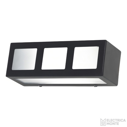[AP-1400N] Aplique Difusor Exterior Rectangular Negro Monaco