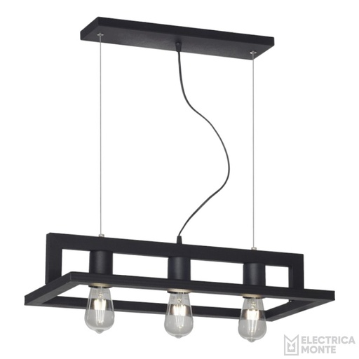 [C-311N] Colgante Cartagena 3 Luces Negro