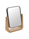 Espejo Make Up Cuadrado con pie de Madera Gris