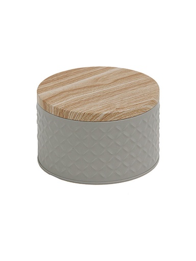 [LT3022G] Lata Organizadora con Tapa de Madera Gris