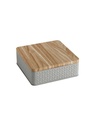Lata Organizadora con Tapa de Madera Chata Gris