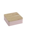 Lata Organizadora con Tapa de Madera Chata Rosa
