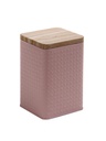 Lata Organizadora Rectangular con Tapa de Madera Rosa