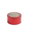 Lata Organizadora Circular con Tapa Transparente Rojo
