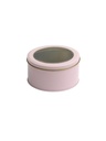 Lata Organizadora Circular con Tapa Transparente Rosa Claro
