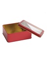 Lata Organizadora Rectangular con Tapa Transparente Rojo