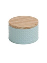 Lata Organizadora con Tapa de Madera Celeste