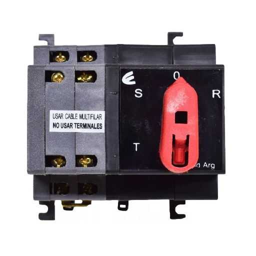 [40604N/2] Selectora de Fase Trifasica DIN 0-R-S-T+N 40A Elibet