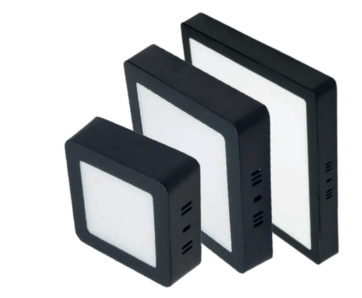 [195923] Aplique Plafon Cuadrado 12W Fria 900LM Negro Yarlux