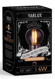 [163016] Lampara Deco Gota 4W E27 Clara Cálida Dimerizable Yarlux