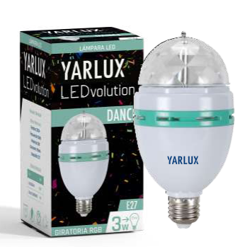 [163246] Lampara Dance Rotativa RGB 3W E27 Yarlux