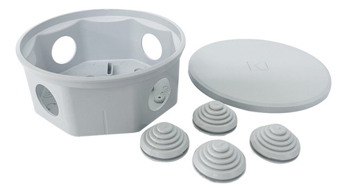 Caja Octogonal Redonda con Tetón Blanca Kalop