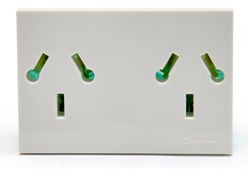 [6999] Toma Doble con Tierra 10A Binorma Siglo XXI Marfil Cambre