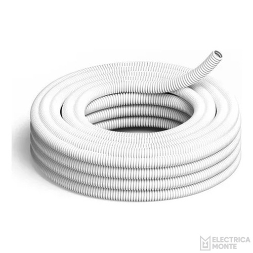 [043-21B] Caño Flexible Corrugado Blanco 25mm 1”