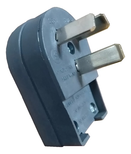 Ficha Macho Bipolar +Tierra 20A Salida Lateral Richi